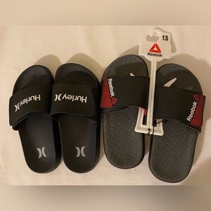 Two Pair of Boy’s Slides Size 13

New Reebok slides
Hurley slides